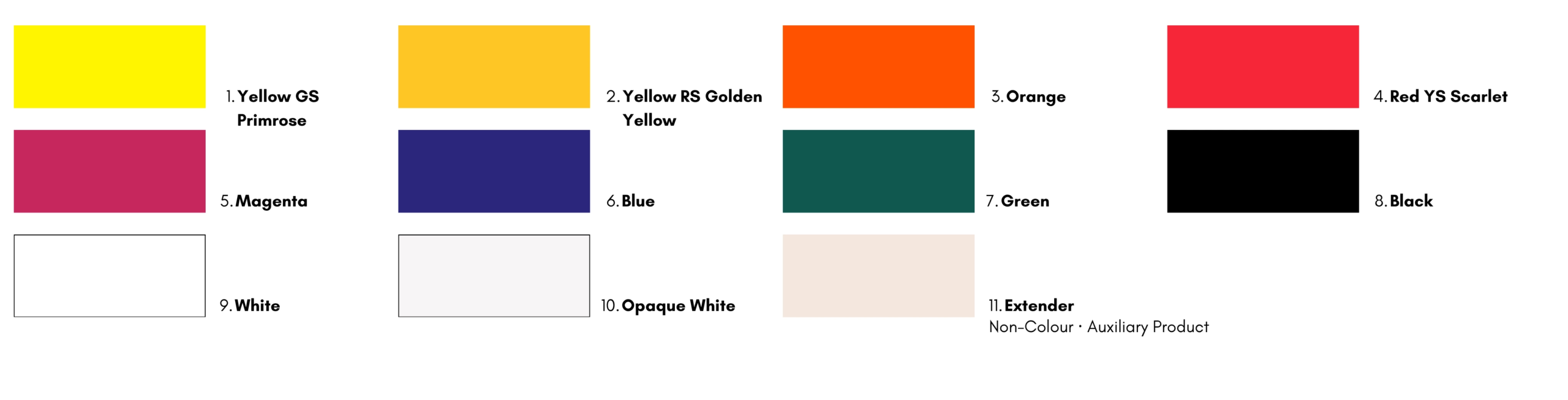 Permaprint Premium Aquatone water-based screen printing ink colour range