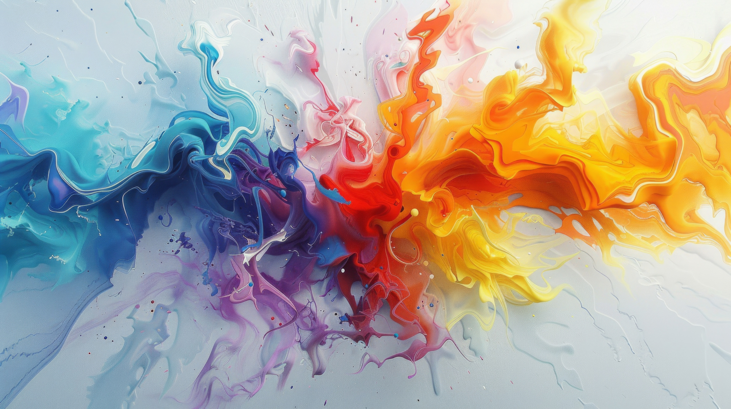 a magical explosion of colors in a white space, magical, bold, AI Generative